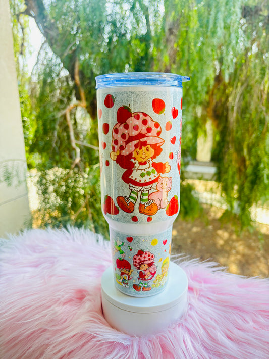 Strawberry SC silver 40oz tumbler