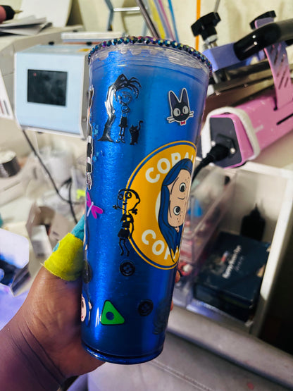 Coraline 24oz acrylic tumbler