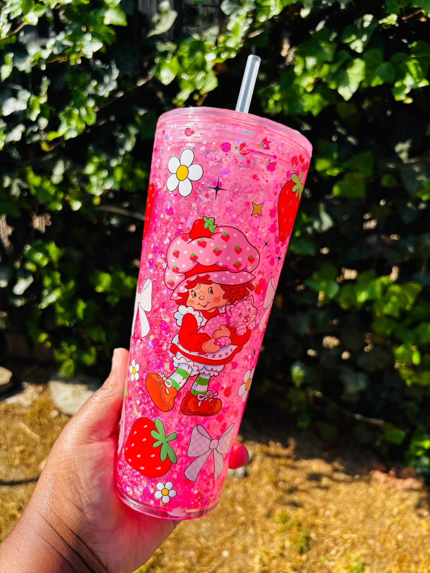 Strawberry girl 24oz acrylic tumbler