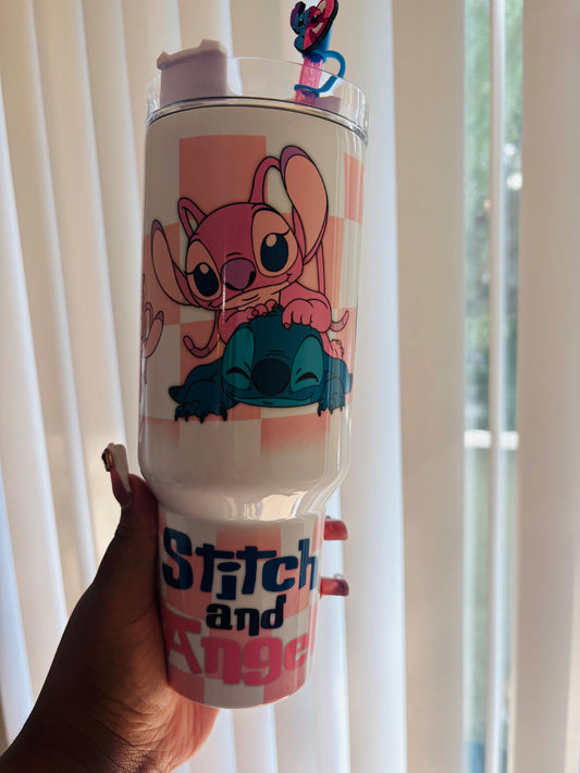 Stitch and angel 40oz tumbler