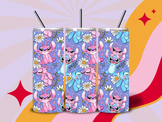 Flower stitch and angel 20oz tumbler