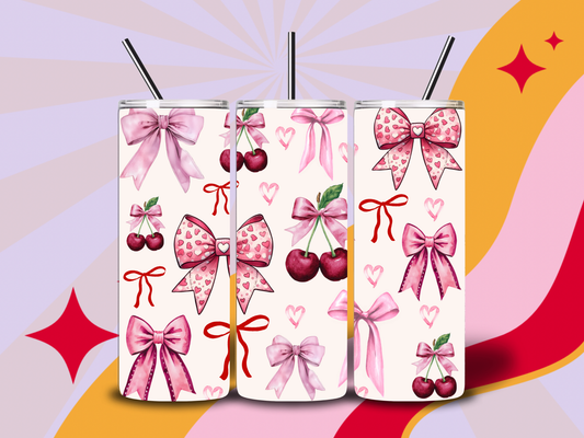 Cherries and bows 20oz tumbler