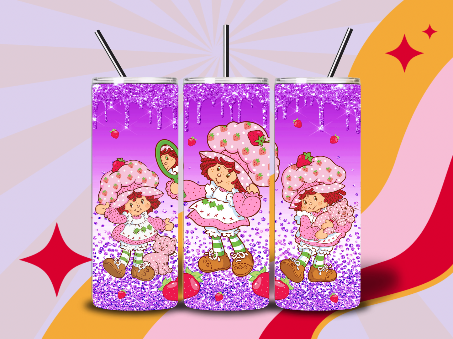 Purple strawberry sk 20oz tumbler