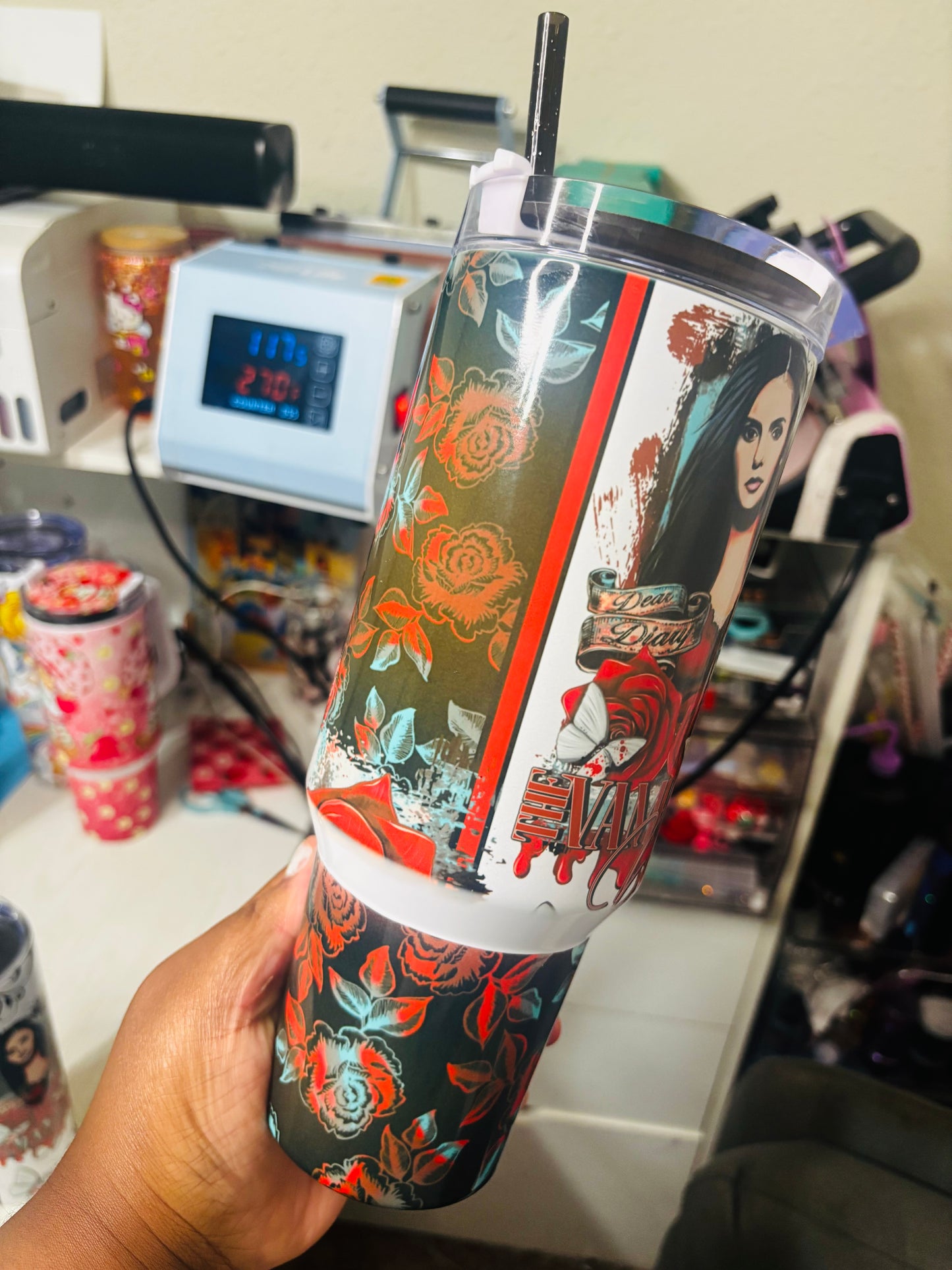 Elena and Salvatore’s 40oz tumbler