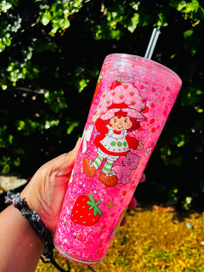 Strawberry girl 24oz acrylic tumbler