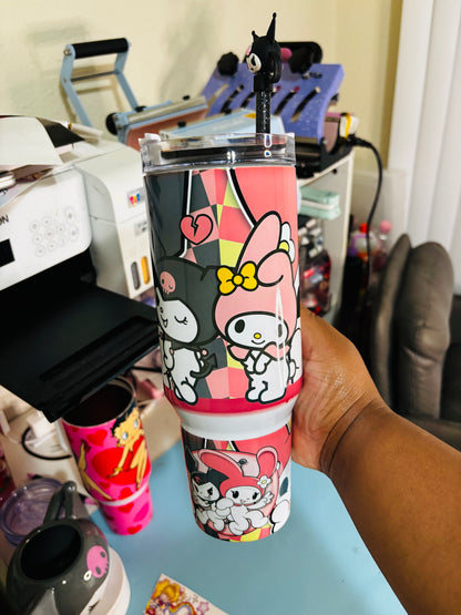 Kuromi & my melody 40oz tumbler