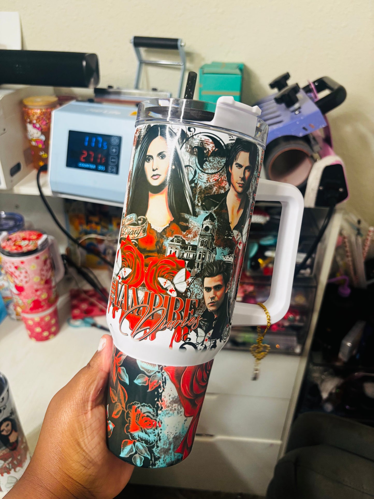 Elena and Salvatore’s 40oz tumbler