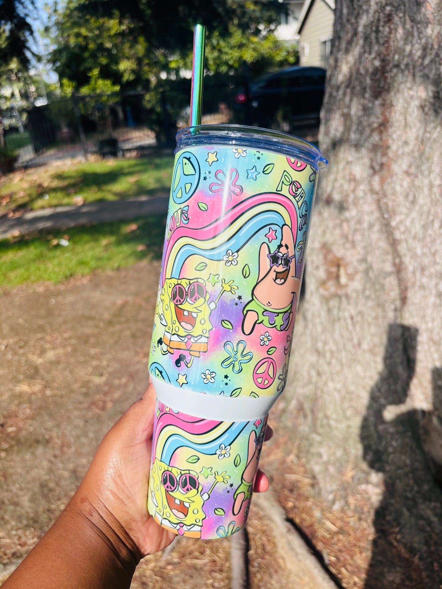 Retro SpongeBob and Patrick 40oz tumbler