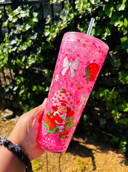 Strawberry girl 24oz acrylic tumbler