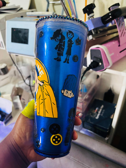 Coraline 24oz acrylic tumbler