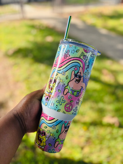 Retro SpongeBob and Patrick 40oz tumbler