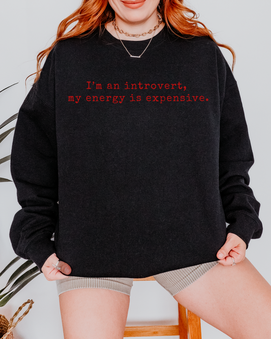 I’m an introvert, my energy is expensive Minimalist Crewneck