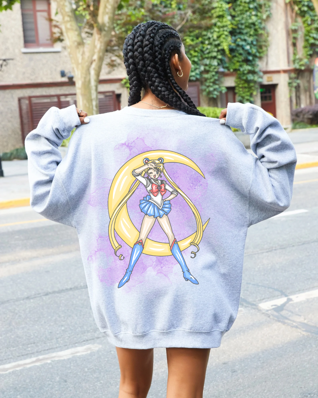 Sailor Moon Inspired Crewneck Sweatshirt, Cozy Unisex Top, Gift for Anime Fans, Casual Wear, Cute Aesthetic Apparel