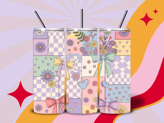 Floral bow pattern 20oz tumbler