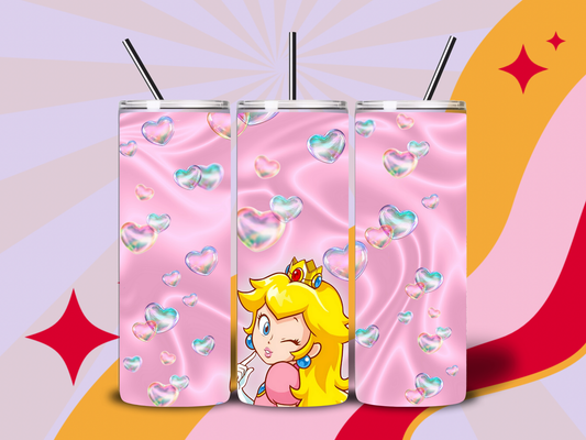 Peaches and hearts 20oz tumbler