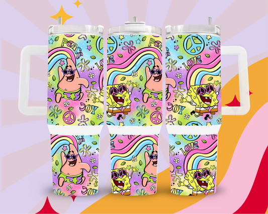 Retro SpongeBob and Patrick 40oz tumbler