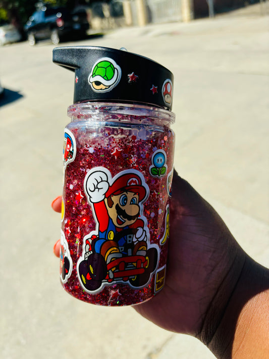 Mario kids snow globe water bottle