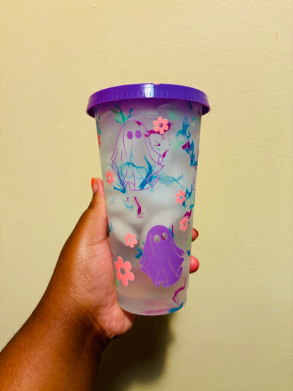 Flower ghost color changing cup