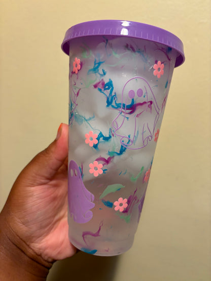 Flower ghost color changing cup