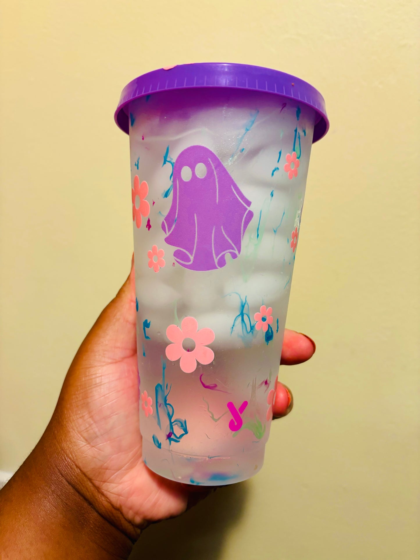 Flower ghost color changing cup