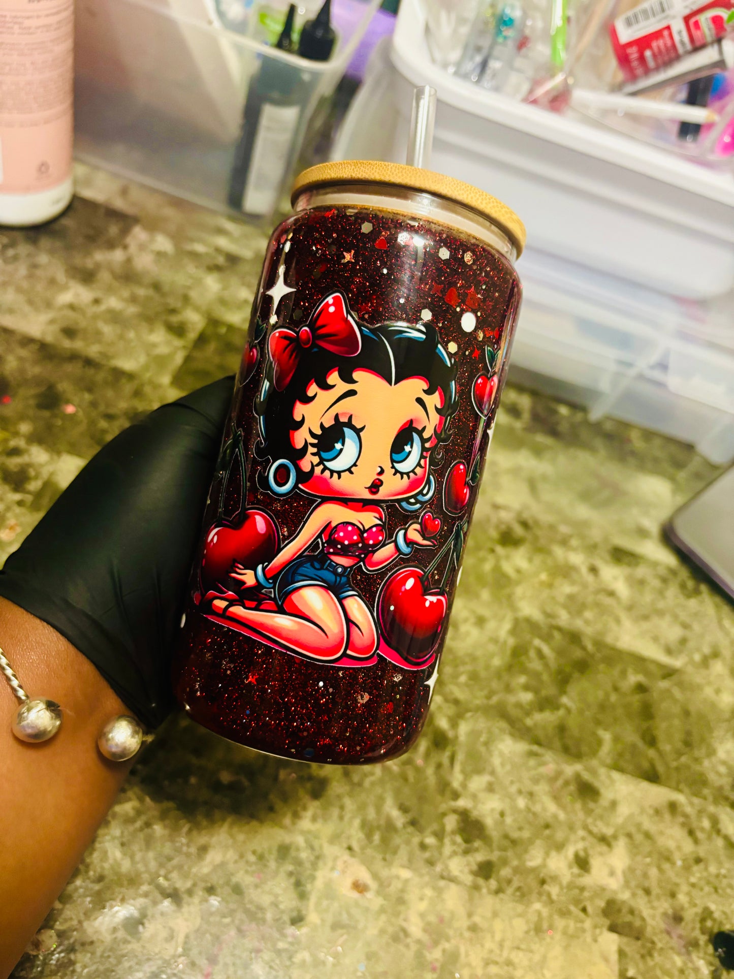 Betty boop snow globe mug