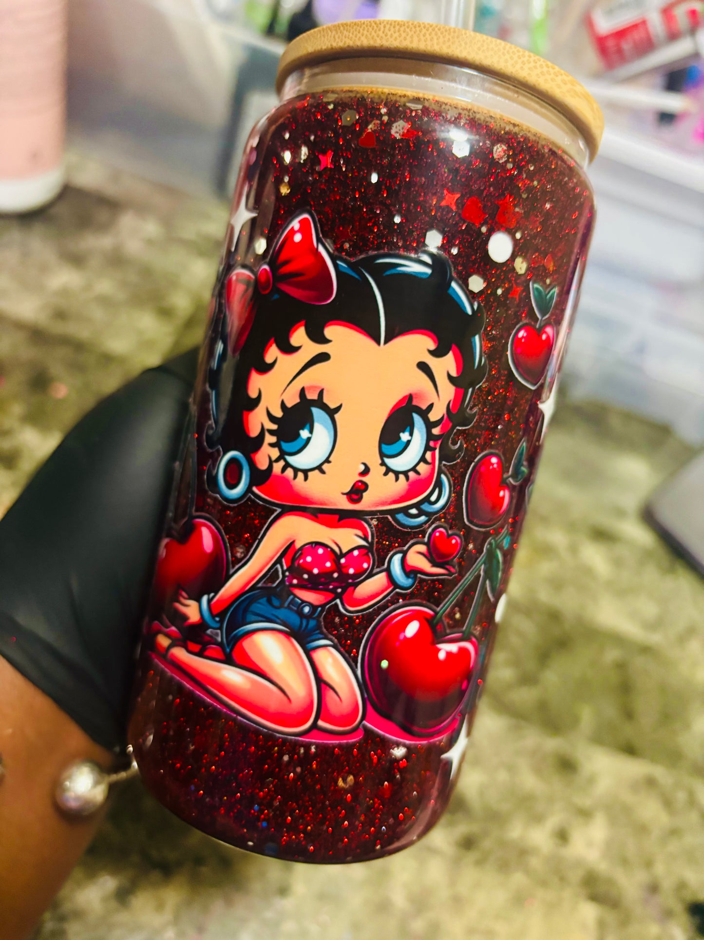 Betty boop snow globe mug