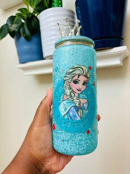 Queen Elsa snow globe cup