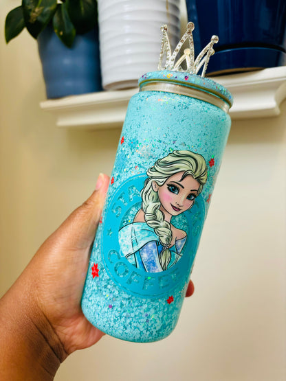 Queen Elsa snow globe cup