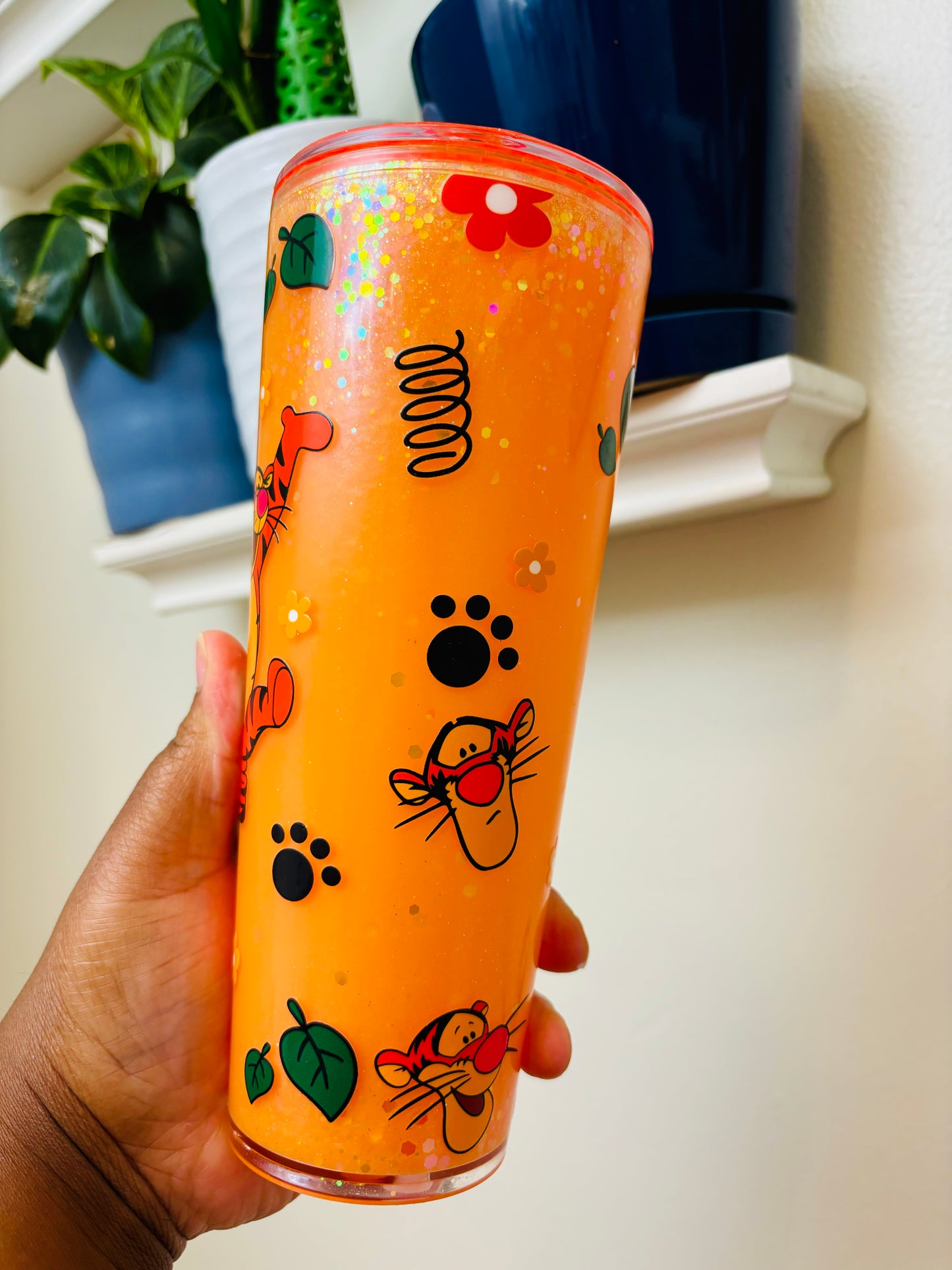 Orange Tiger 24 acrylic tumbler