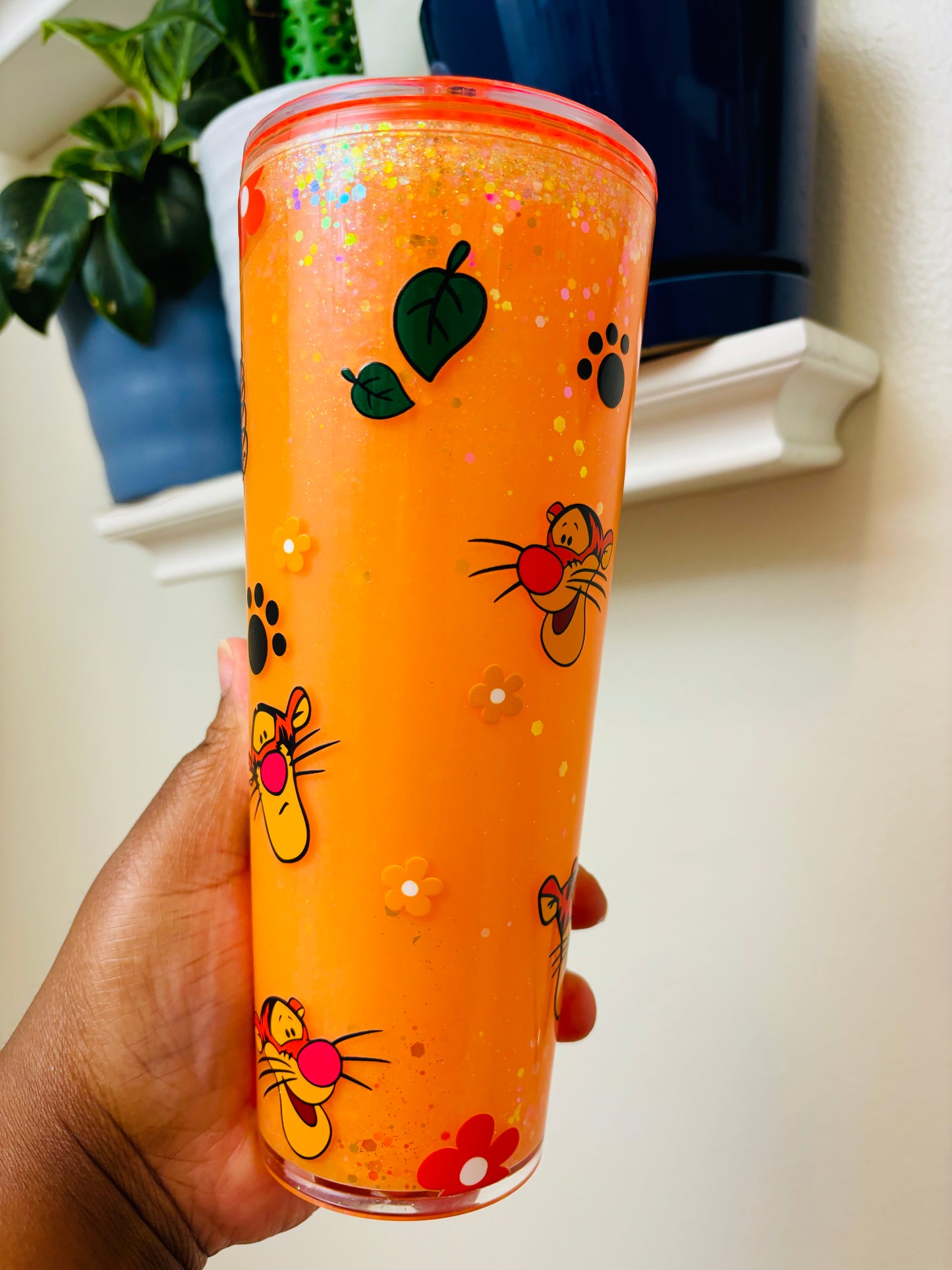 Orange Tiger 24 acrylic tumbler