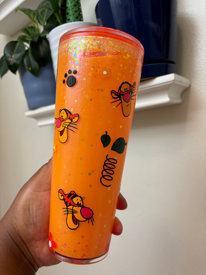 Orange Tiger 24 acrylic tumbler