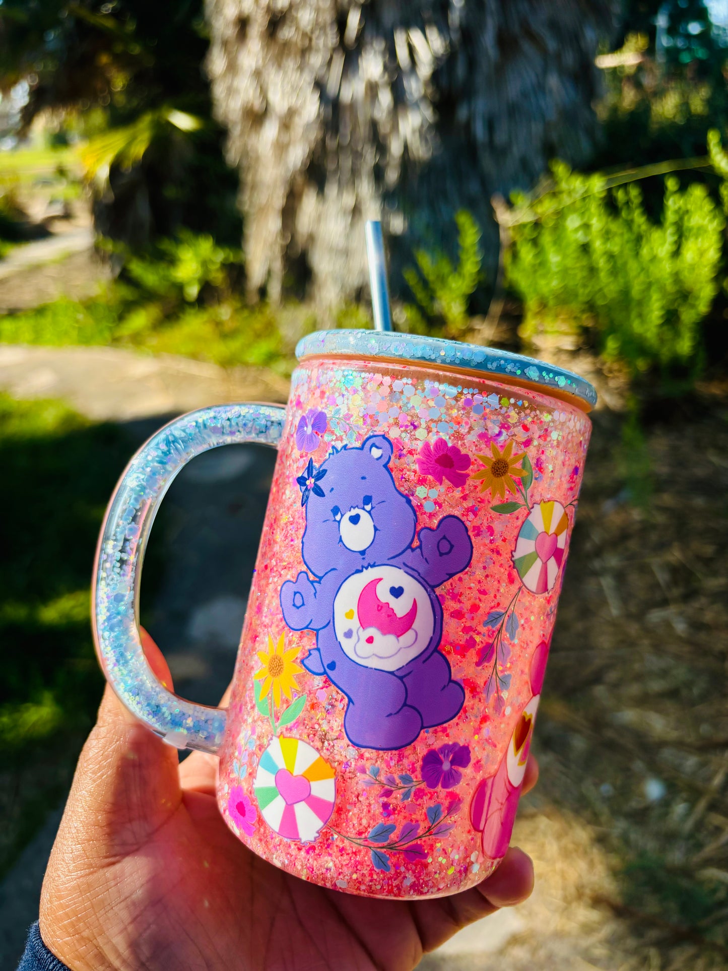 Pink & blue Care Bears mug