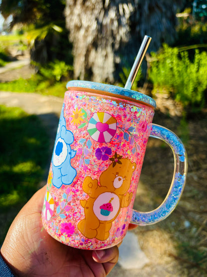 Pink & blue Care Bears mug