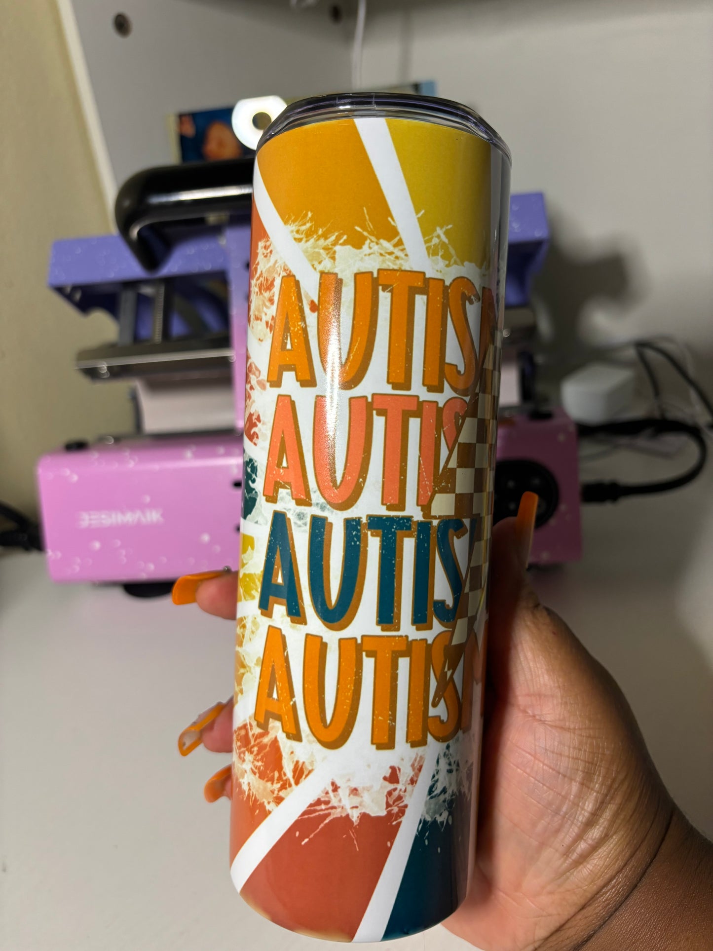 Autism mom sublimation tumbler