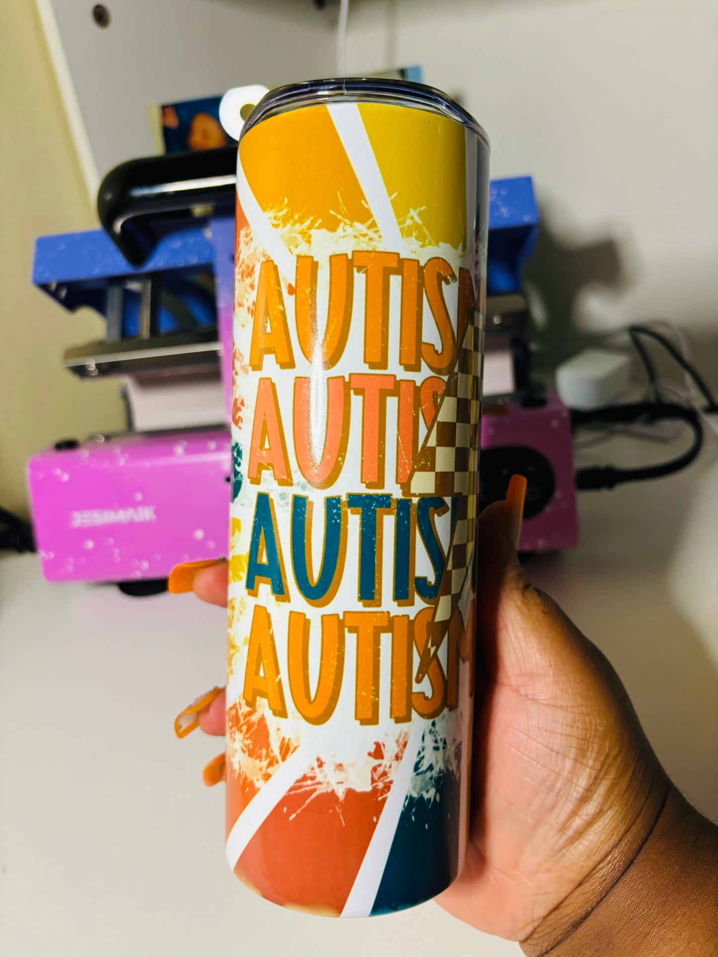 Autism mom sublimation tumbler