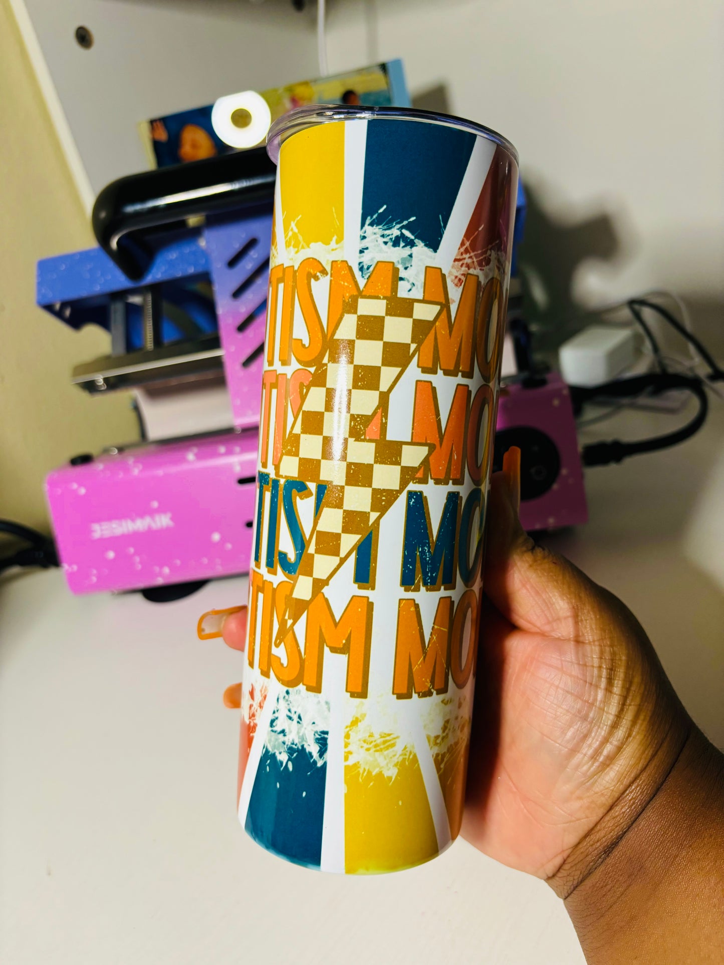 Autism mom sublimation tumbler