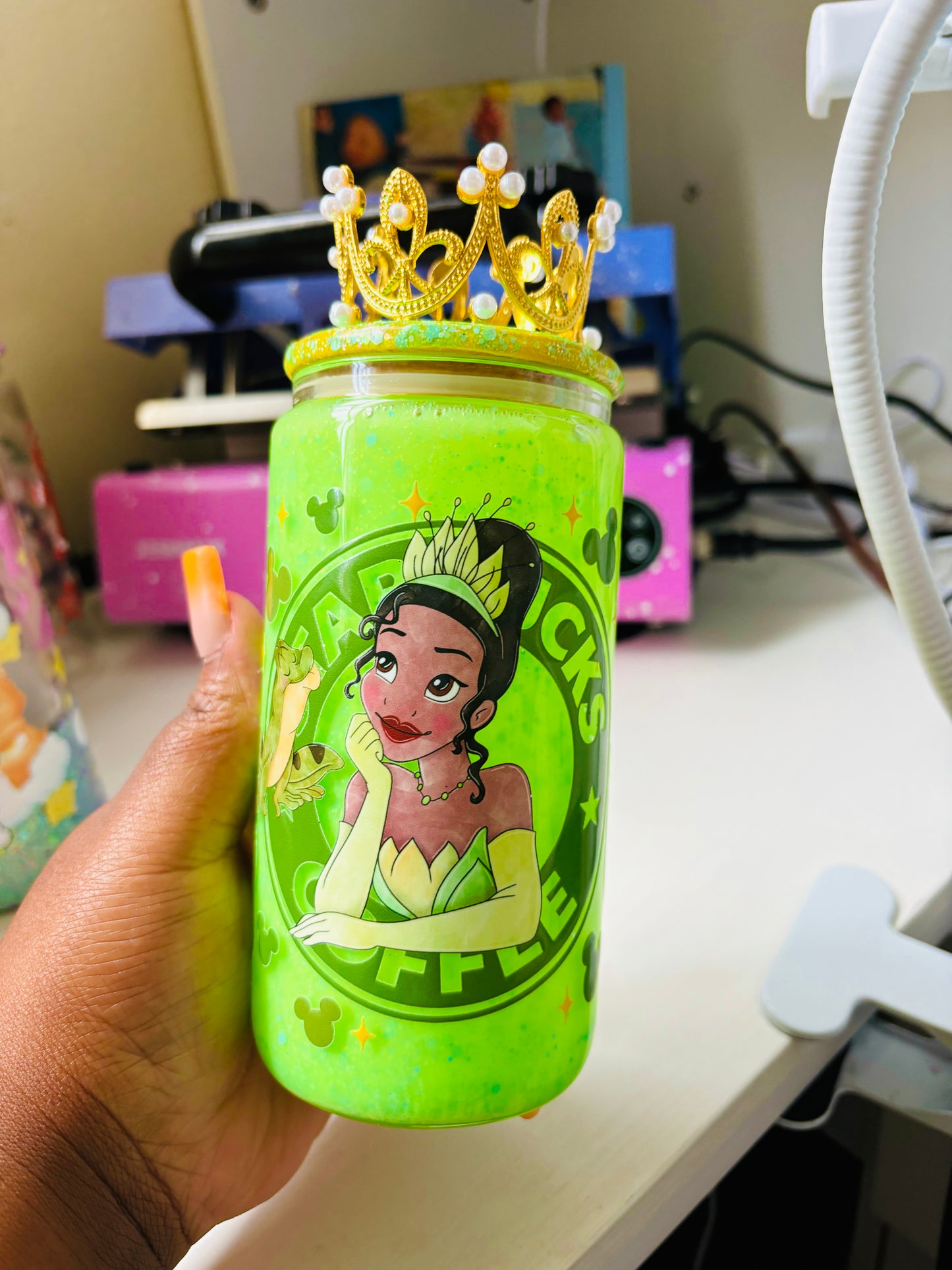 Princess Tiana snow globe cup