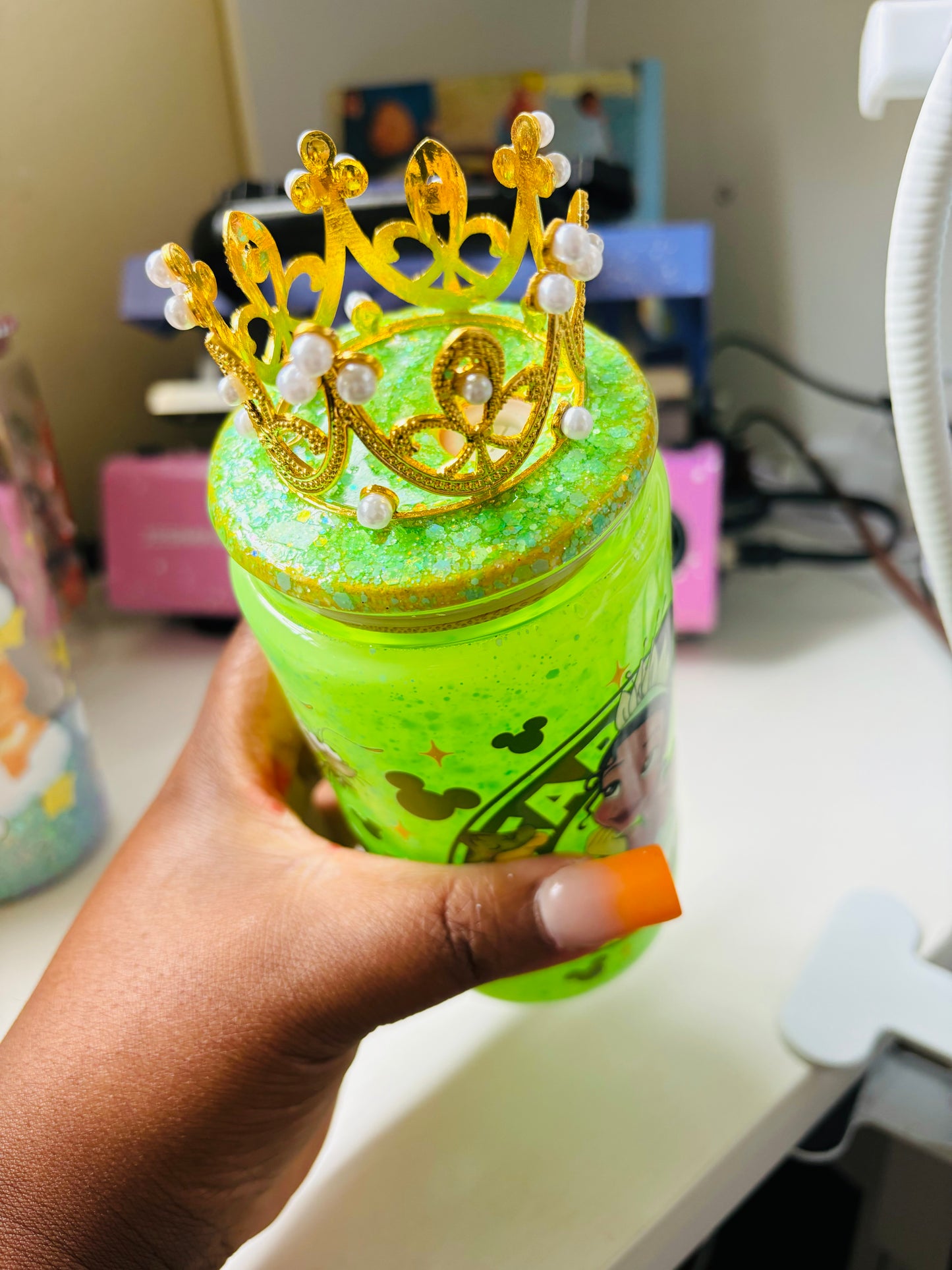 Princess Tiana snow globe cup