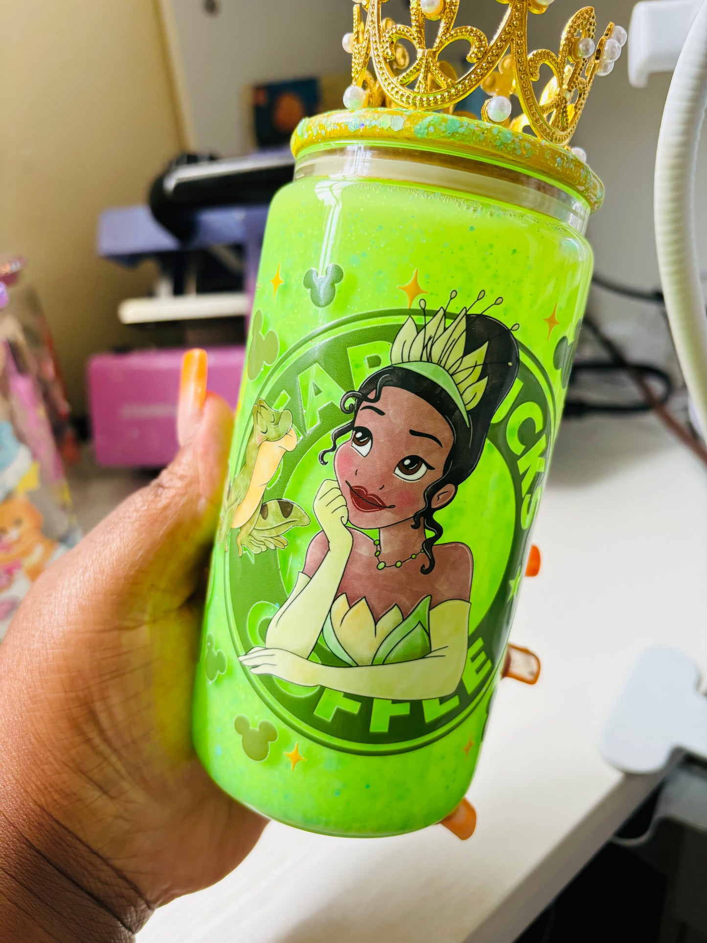 Princess Tiana snow globe cup