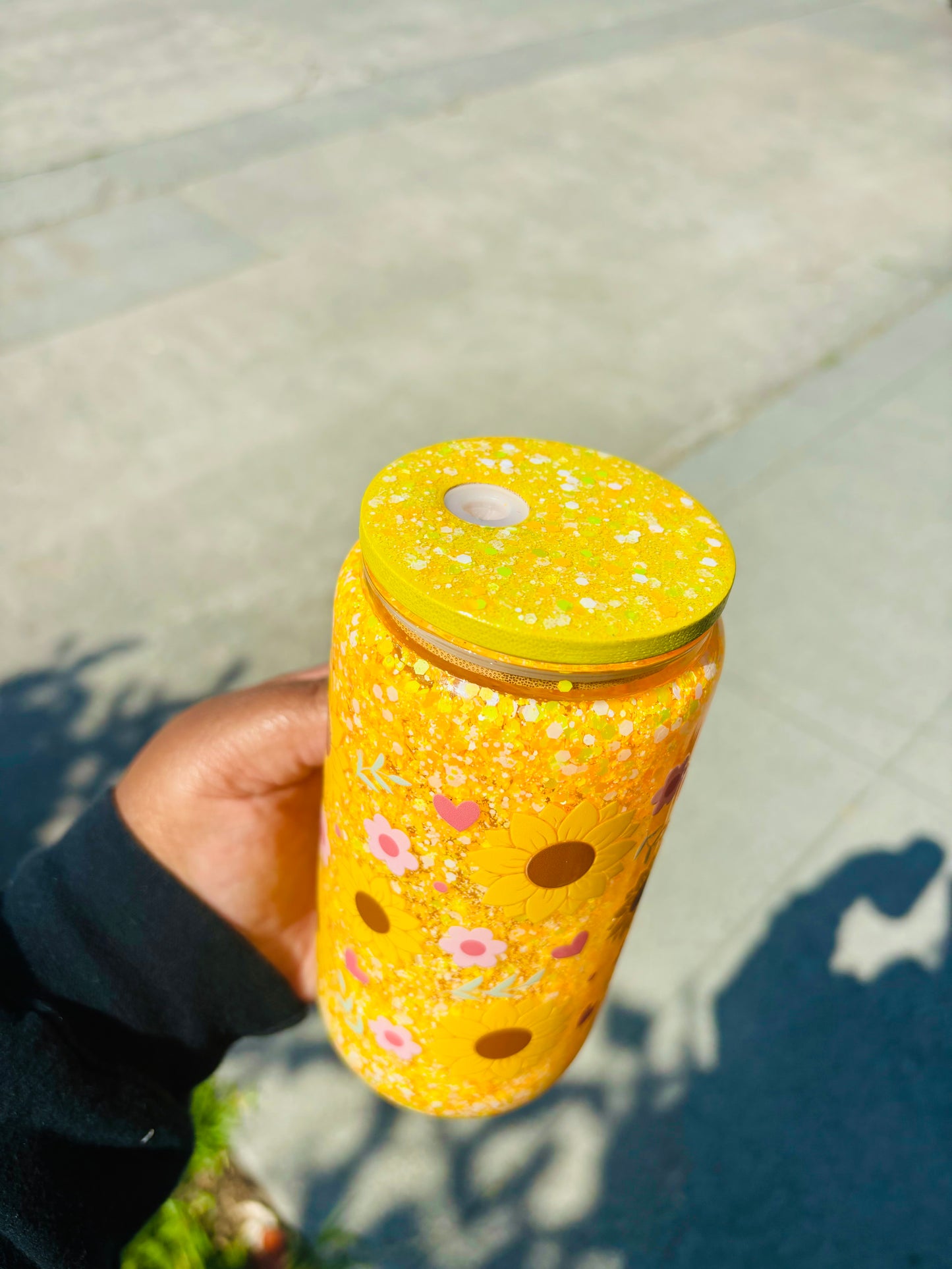 Sunflower power snow globe cup