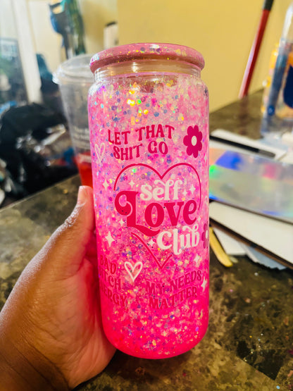 Cup of self love snow globe cup