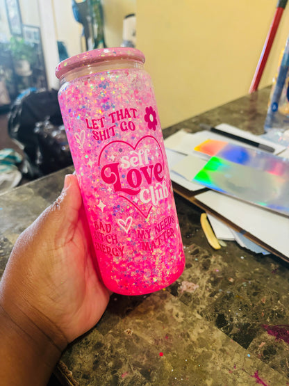 Cup of self love snow globe cup