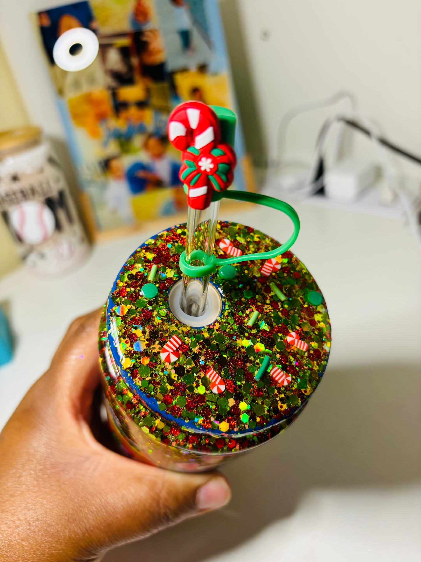 Stitch Christmas snow globe cup