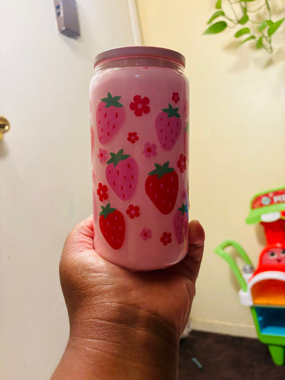 Strawberry milk snow globe cup