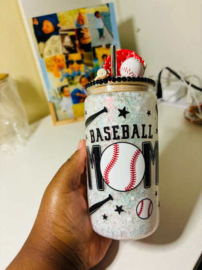 Baseball mom snow globe cup