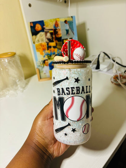 Baseball mom snow globe cup