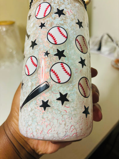 Baseball mom snow globe cup