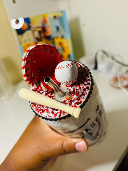 Baseball mom snow globe cup