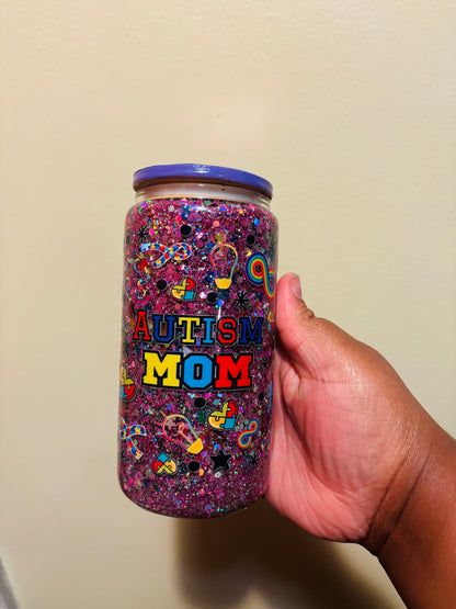 Autism mom snowglobe cup