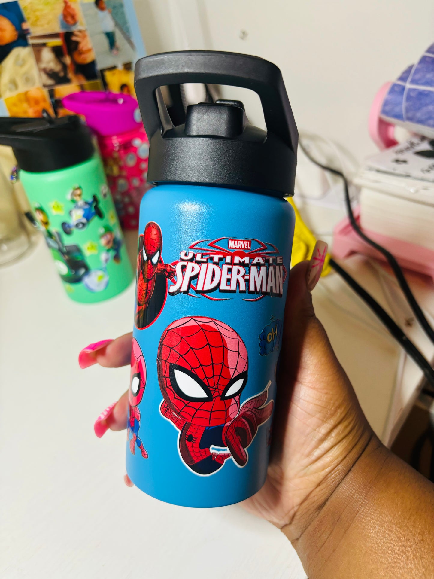 Spider man kids water bottle